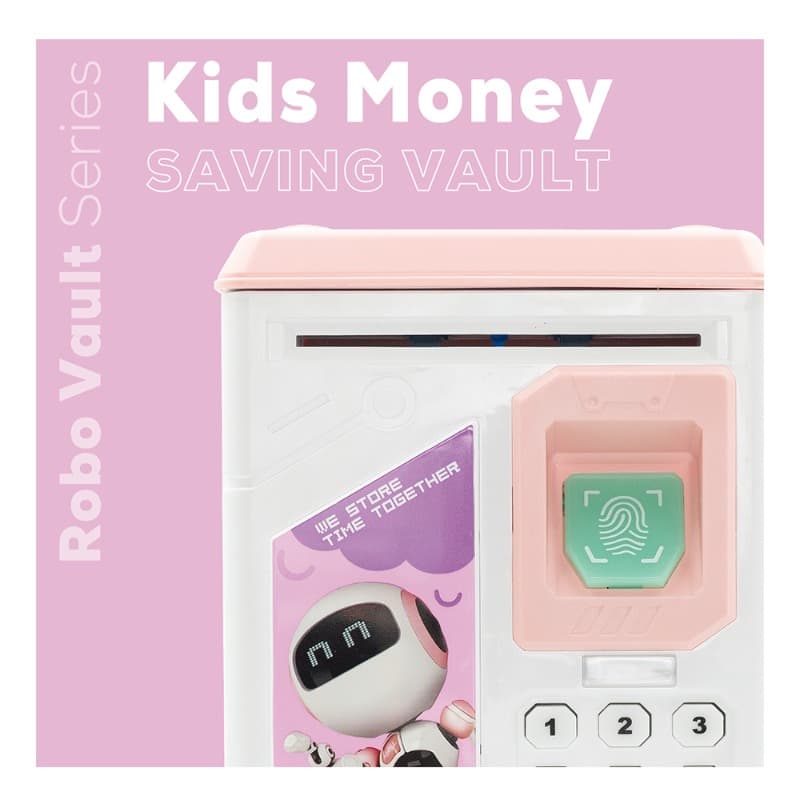 Volkano Kids Robo Vault series Kids Money Saving Vault - Pink thumbnail 4