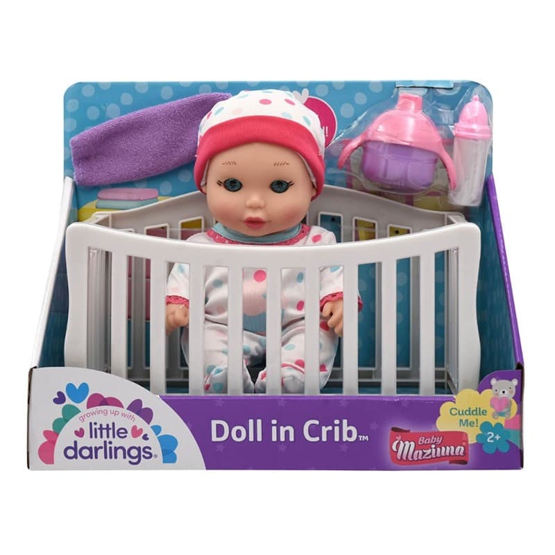 Baby Maziuna Little Darlings Doll In Crib