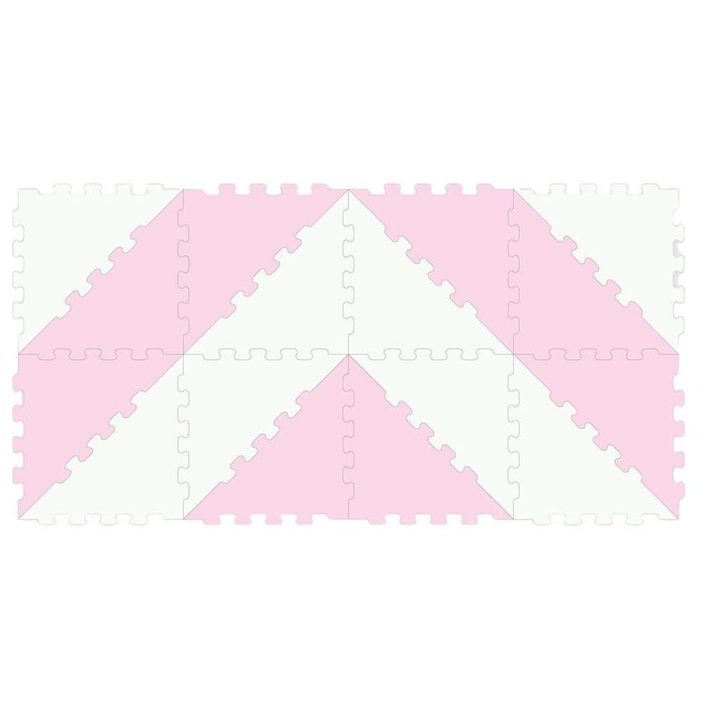 Sunta 2 Colours Triangle Puzzle Floor Mat Pink 16 Pcs