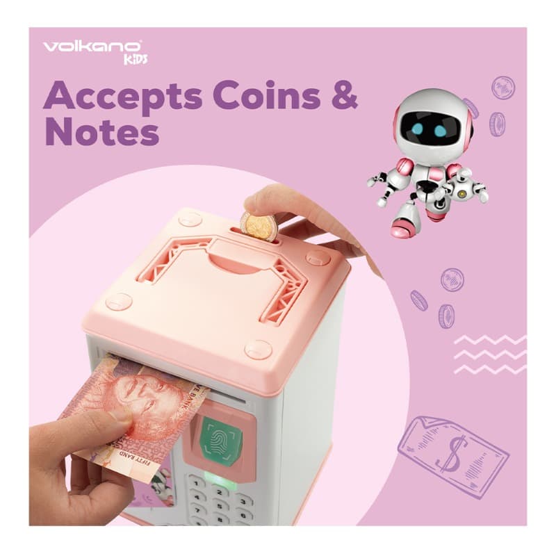 Volkano Kids Robo Vault series Kids Money Saving Vault - Pink thumbnail 3