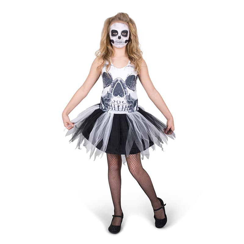 Mad Toys Skull Face Tutu Dress Kids Halloween Costume - Large thumbnail 3