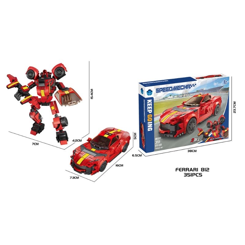 2 in 1 Car Building Blocks Toy (351 Pieces)