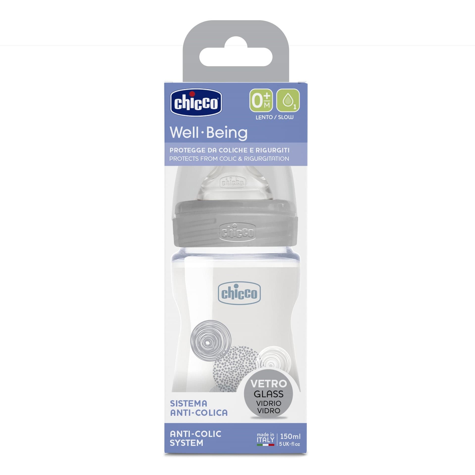 Chicco Bottle Well Being Glass Unisex 150 ML