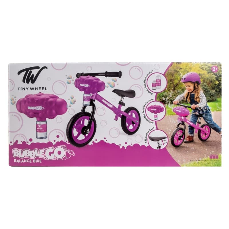 Tiny Wheel - Balance Bike With Bubble Machine For Kids - Pink thumbnail 2