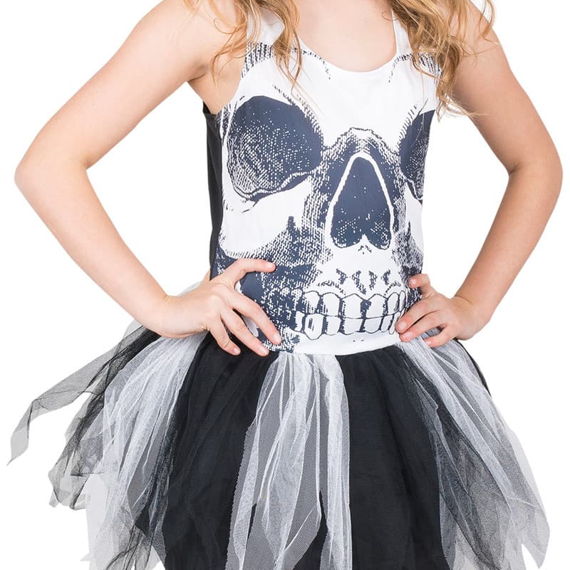 Mad Toys Skull Face Tutu Dress Kids Halloween Costume - Large thumbnail 2