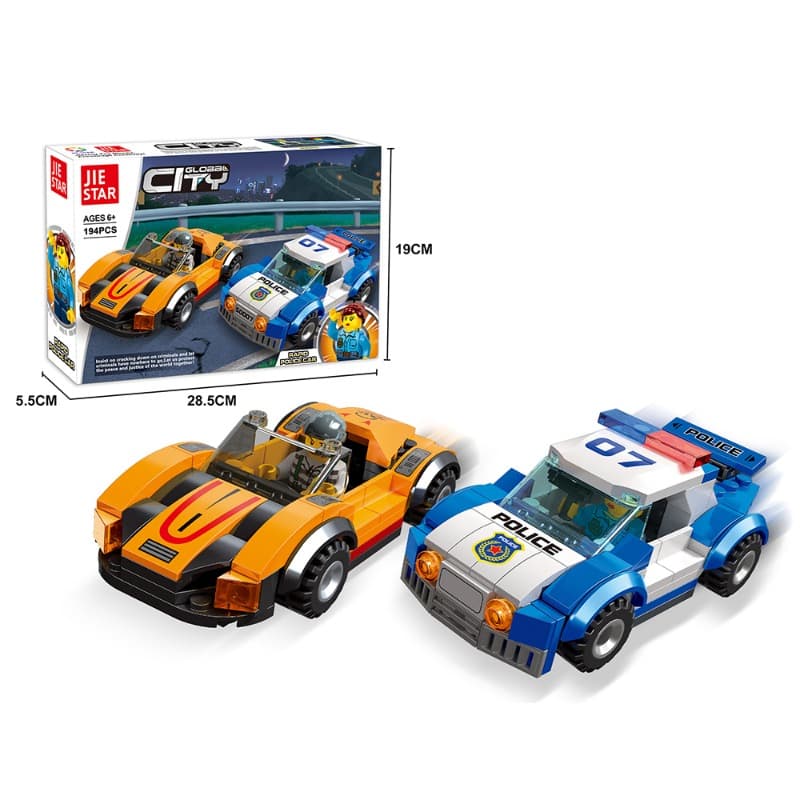 Police & Car Building Blocks Set (194 Pieces)