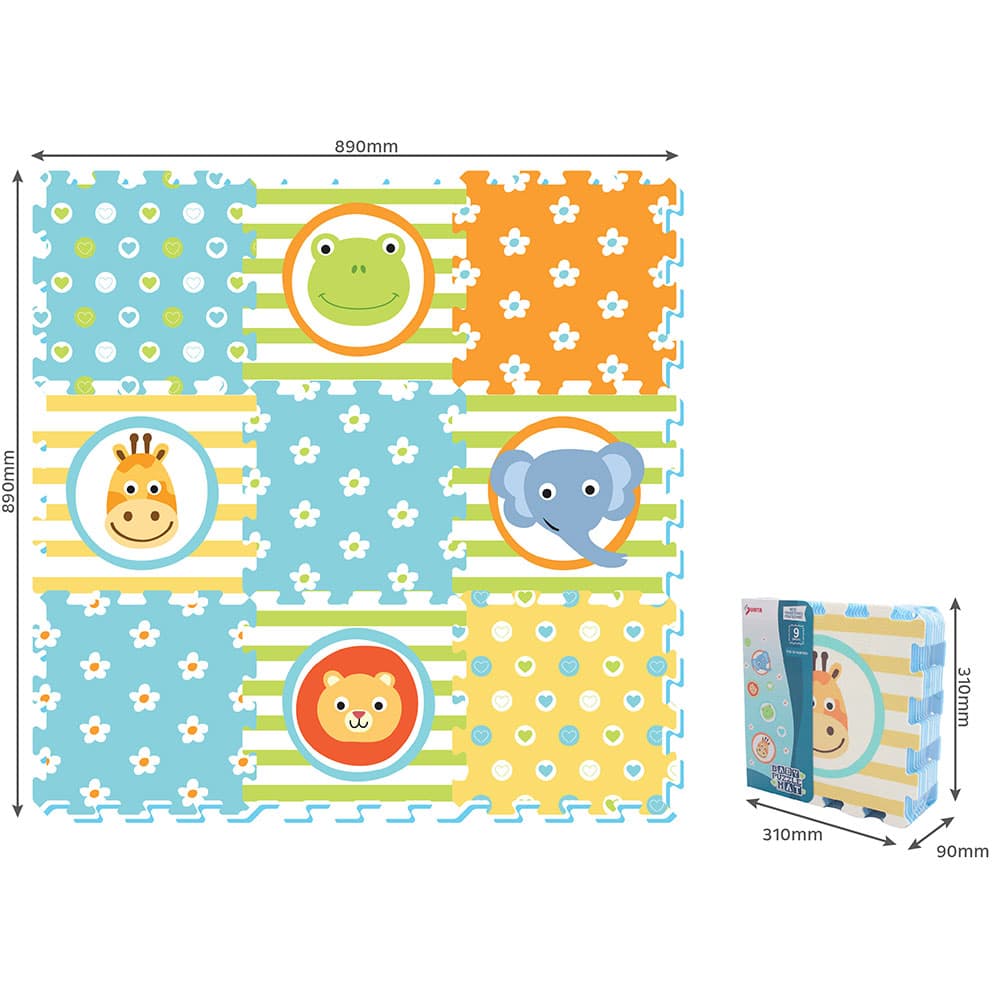 Sunta - Baby Puzzle Mat Cute Animal Print - 9 Pcs thumbnail 2