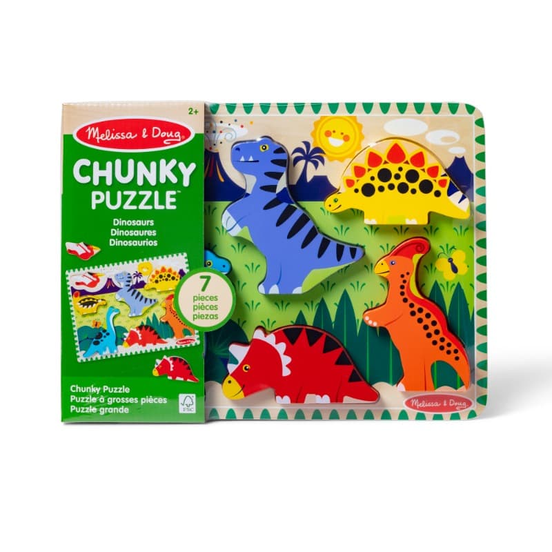 Melissa and Doug Dinosaur Wooden Chunky Puzzle 7 PCS thumbnail 2